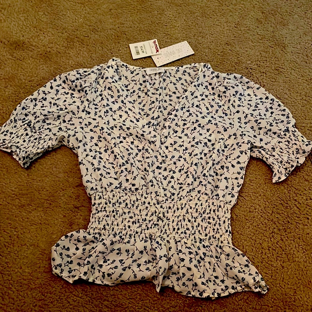 Floral Sienna Sky Blouse